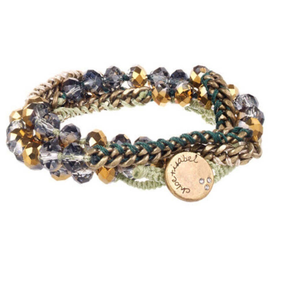 Chloe + Isabel Bead + Chain Wrap Green Gold